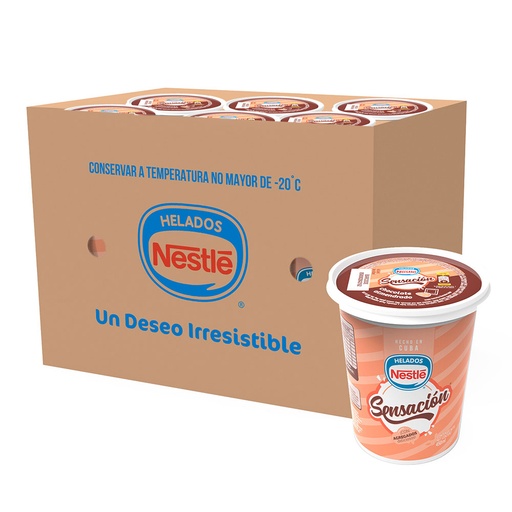 [08216] Sensación Ice Cream, Almond Chocolate flavor - box x 12 450 ml pots