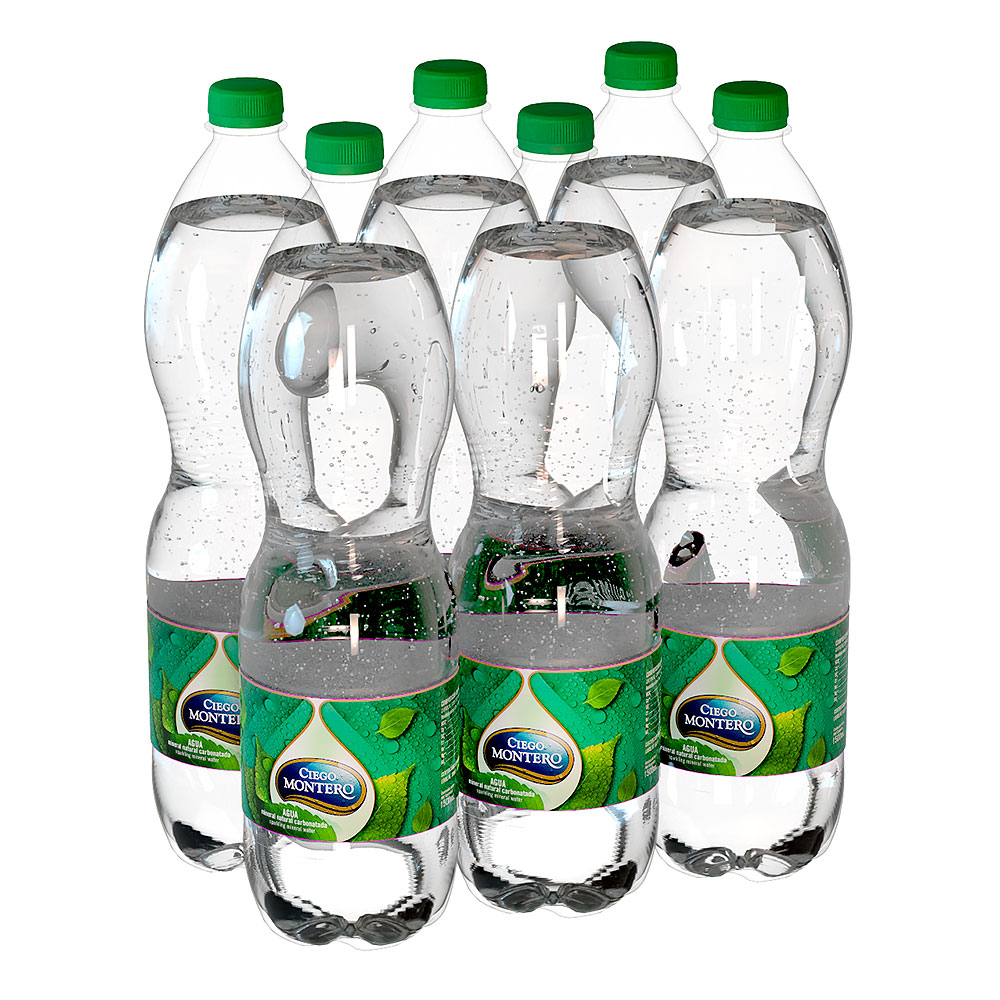 Carbonated water. Box of 6 bottles of 1500 ml