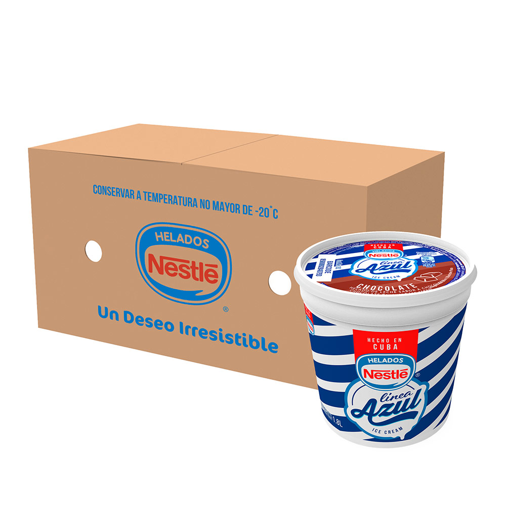 Línea Azul, Ice Cream, Chocolate flavor - box x 2 1.8 Liter pots