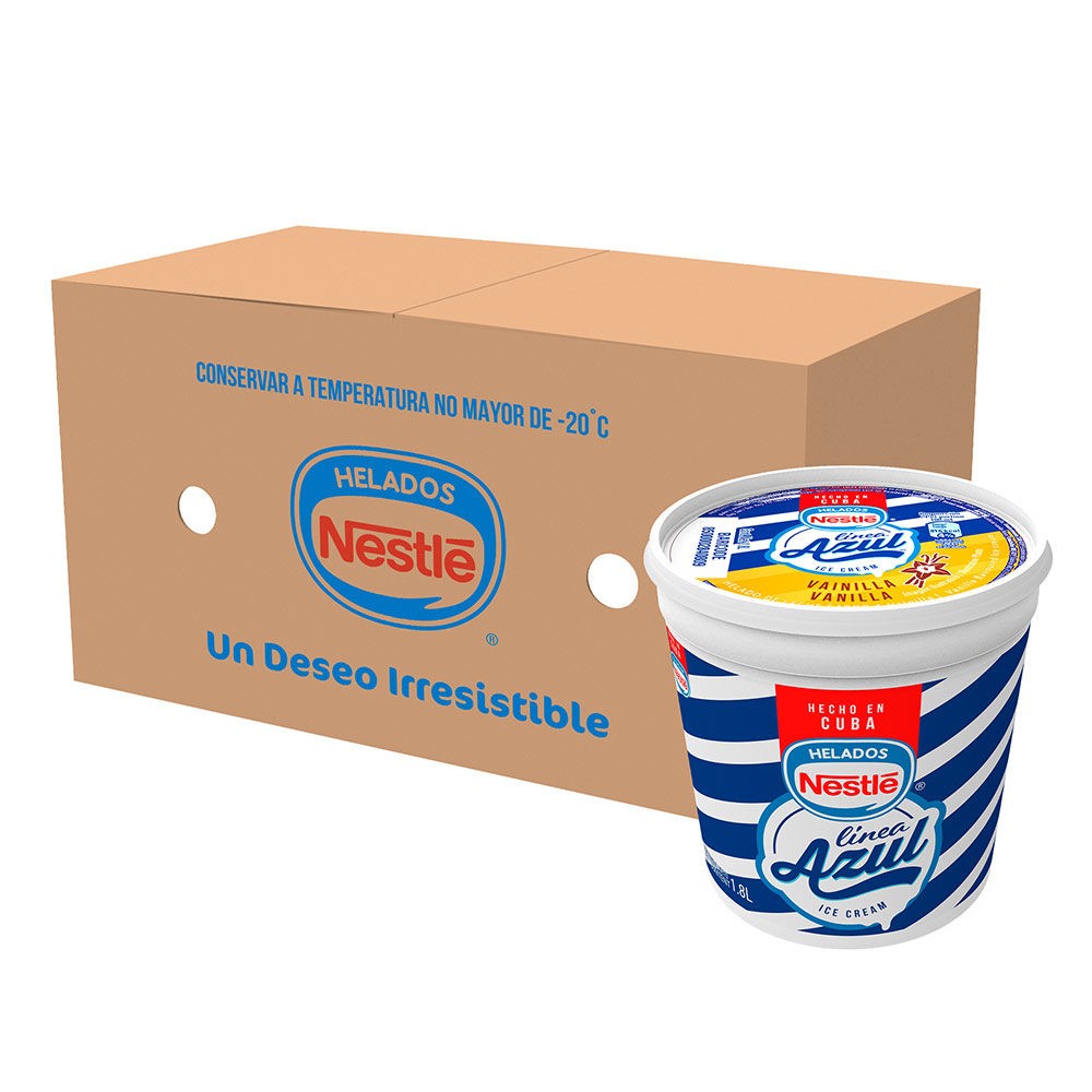 Linea Azul Ice Cream, Vanilla flavor – box x 2 1.8 Liter pots