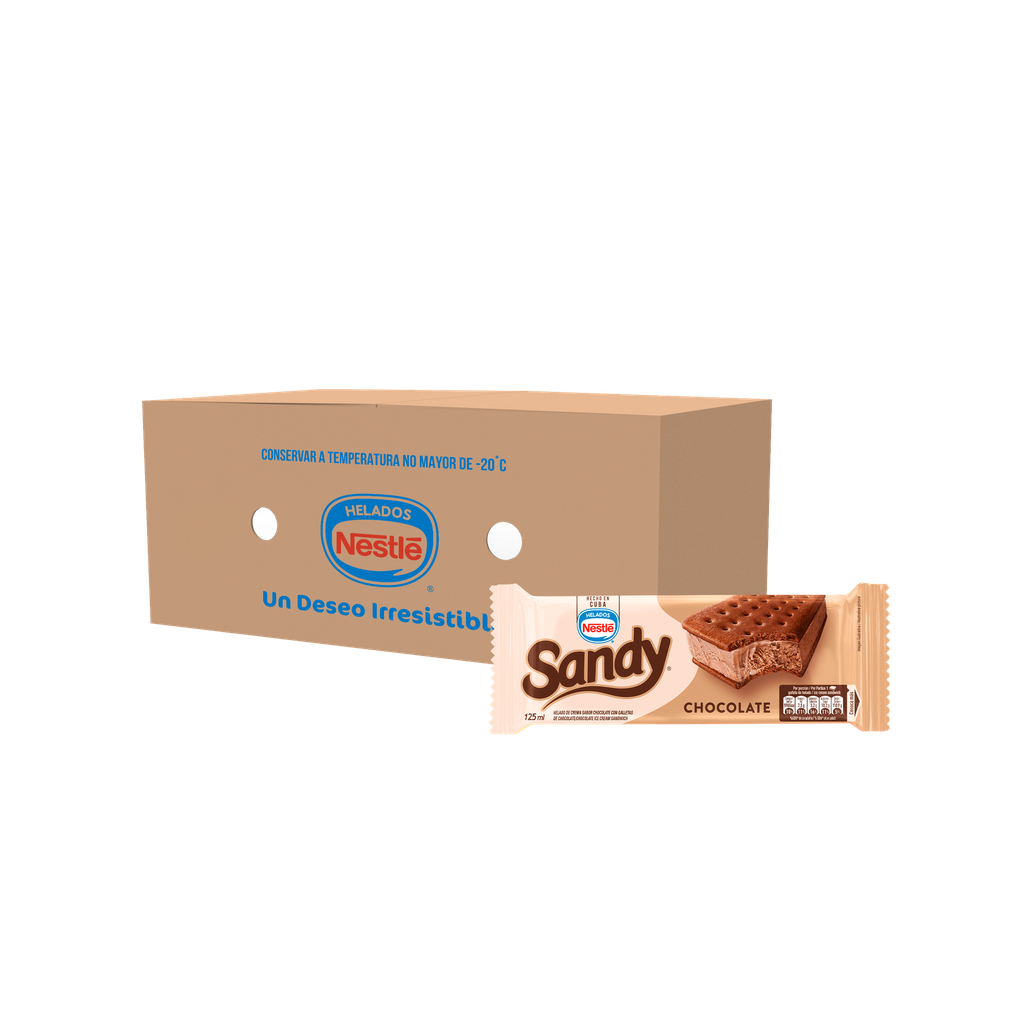 Sandy ice cream sandwich, Chocolate flavor - box x 24 units