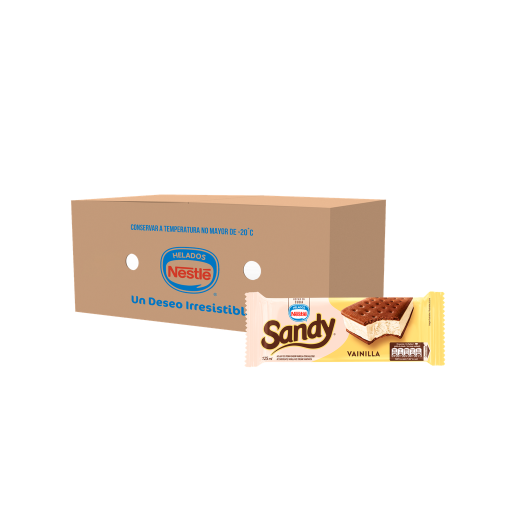 Bocadito de helado Sandy, sabor Vainilla- caja x 24 unidades