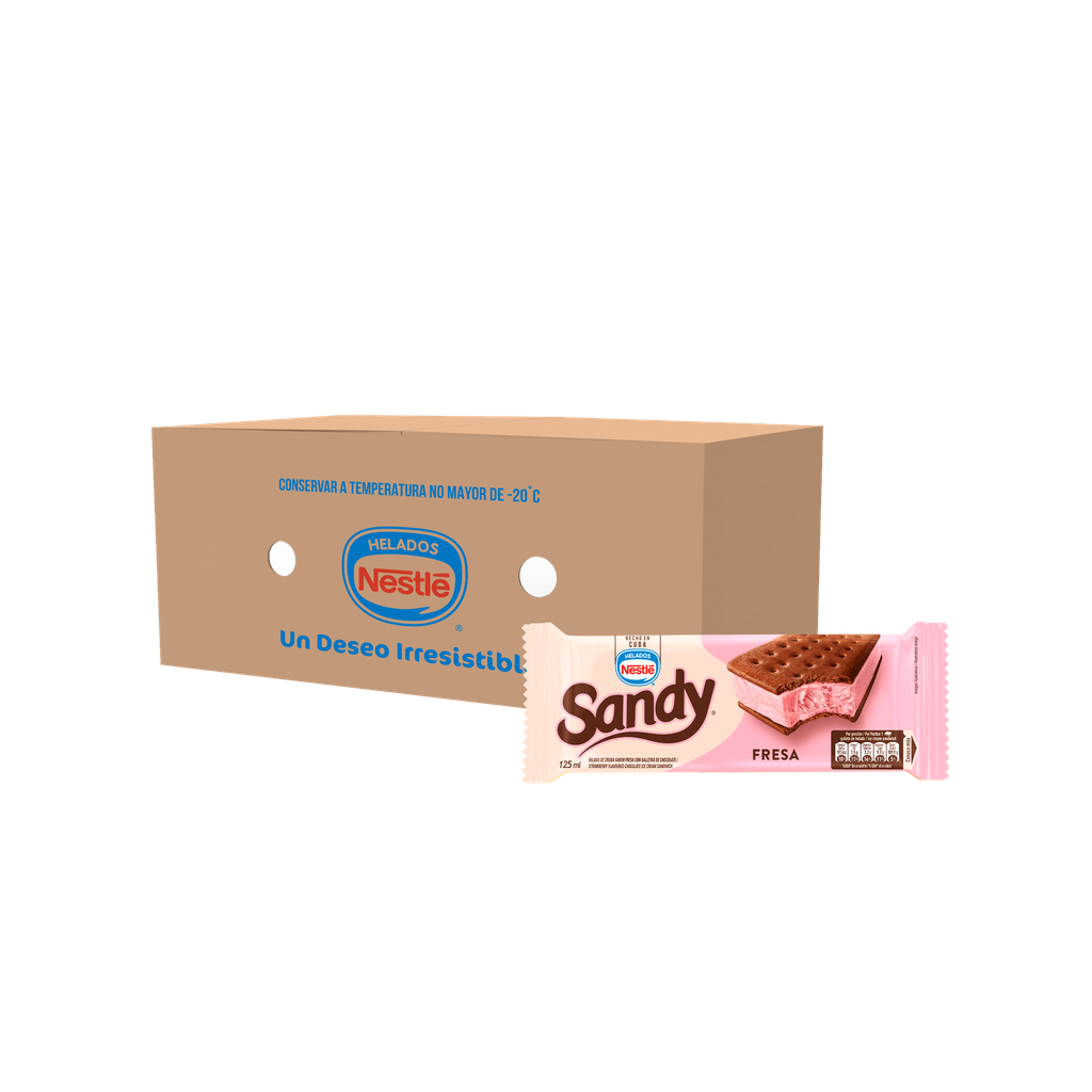 Sandy ice cream sandwich, Strawberry flavor - box x 24 units