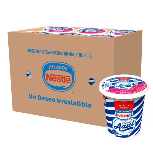 [08206] Helado Línea Azul, sabor Fresa- caja x 12 potes de 450 ml